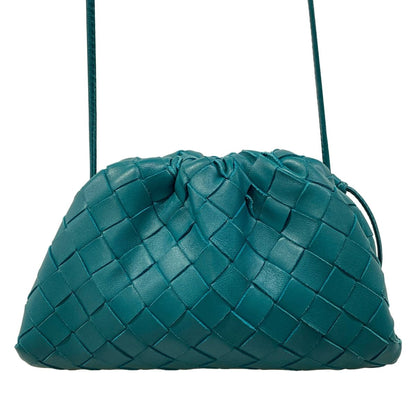 Bottega Veneta Shoulder Bag Mini the Pouch Intrecciato Turquoise Blue Kiss Lock — view 3
