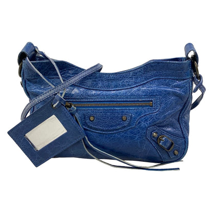 Balenciaga Shoulder Bag the Hips Blue Leather