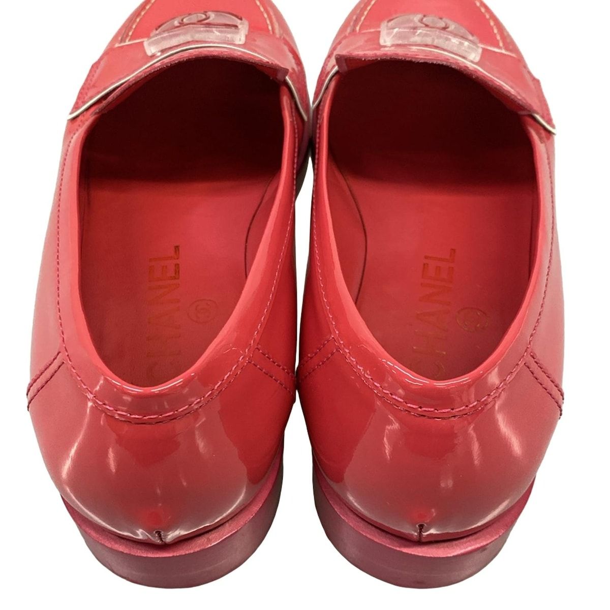 Chanel Loafers Pink CC Logo Leather — view 7