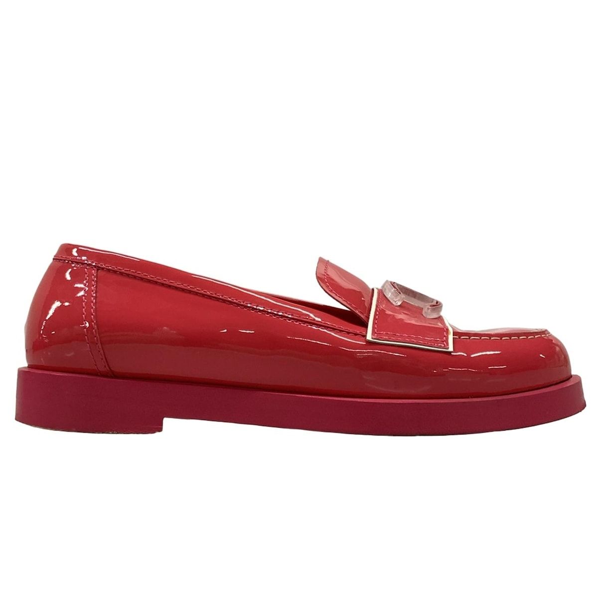 Chanel Loafers Pink CC Logo Leather — view 4