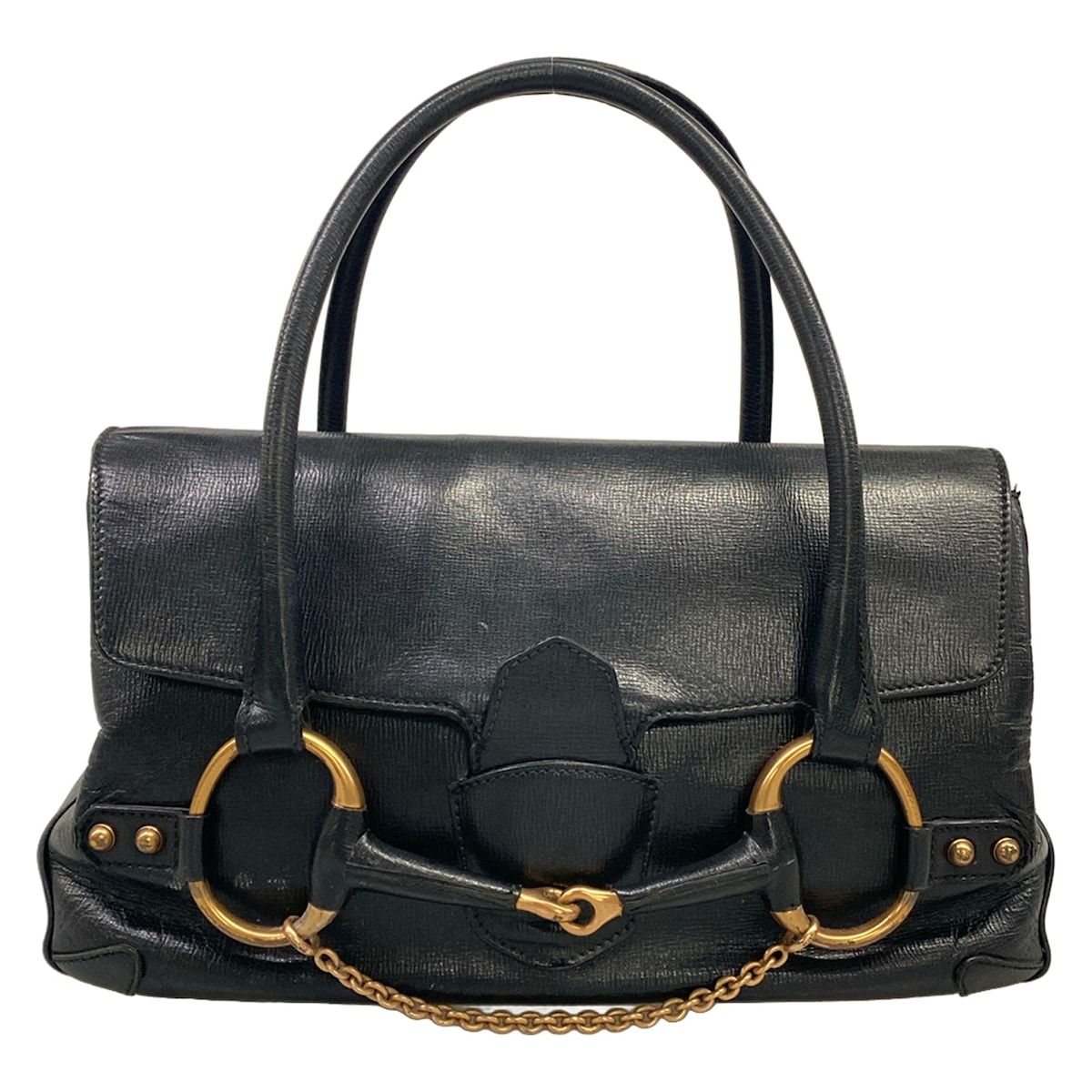Gucci Handbag Horsebit Black Leather