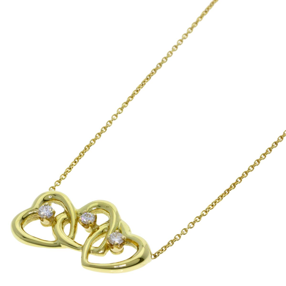 Tiffany & Co Triple Heart Diamond Necklace 18k Yellow Gold