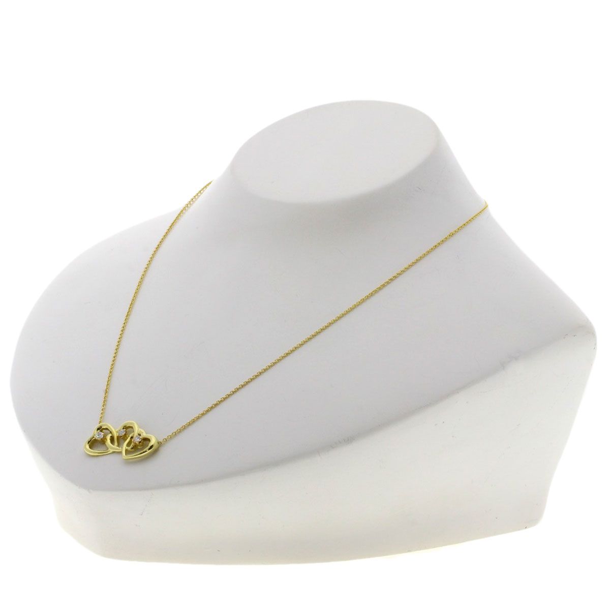 Tiffany & Co Triple Heart Diamond Necklace 18k Yellow Gold — view 4