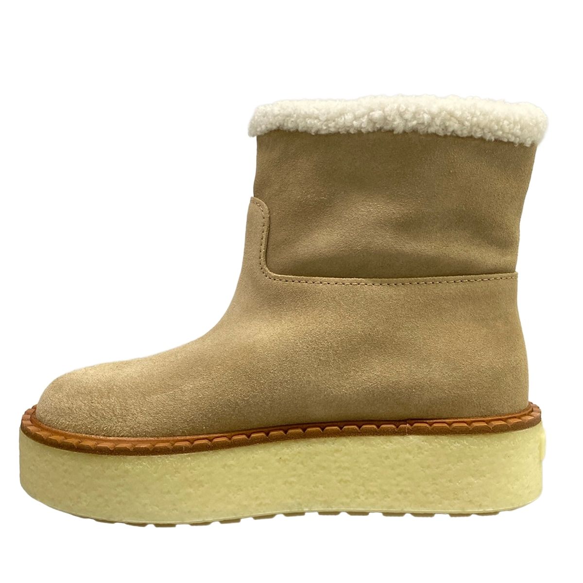 Prada Short Boots Beige Shearling — view 3