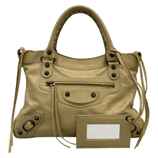 Balenciaga Handbag the Town Beige Leather