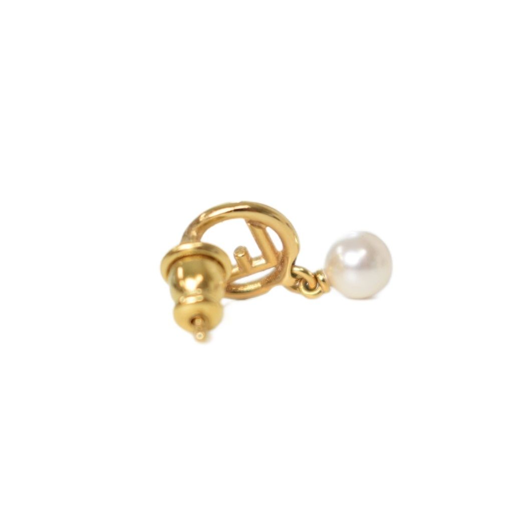 Fendi Earrings Pearl Gold Colored — view 3