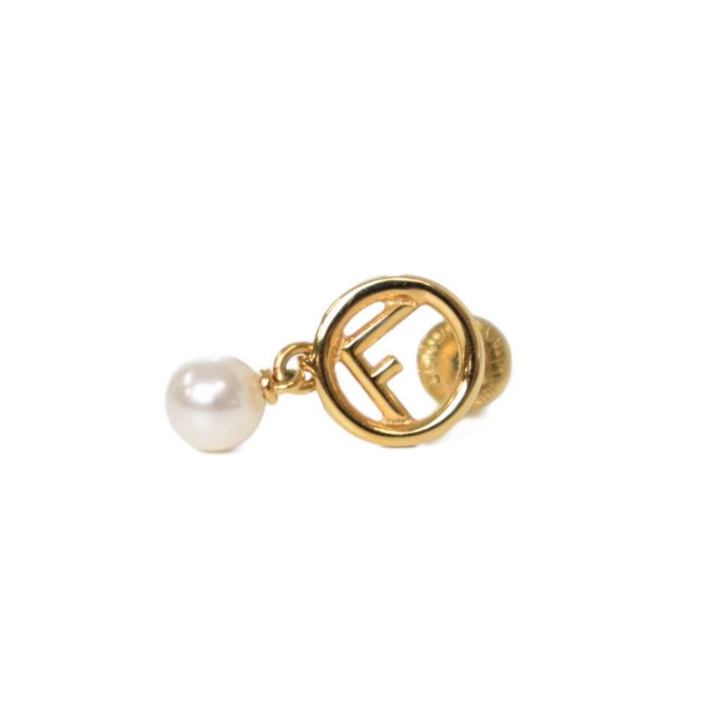 Fendi Earrings Pearl Gold Colored — view 2