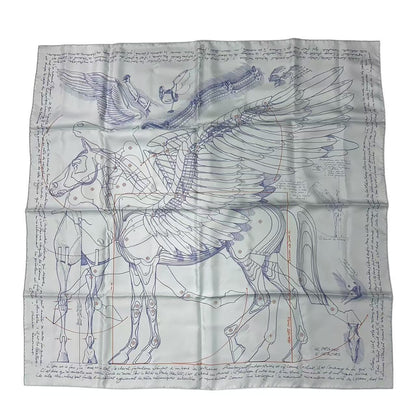 Hermes Carre 90 Scarf Jean Wash Pegasus Cut Blue