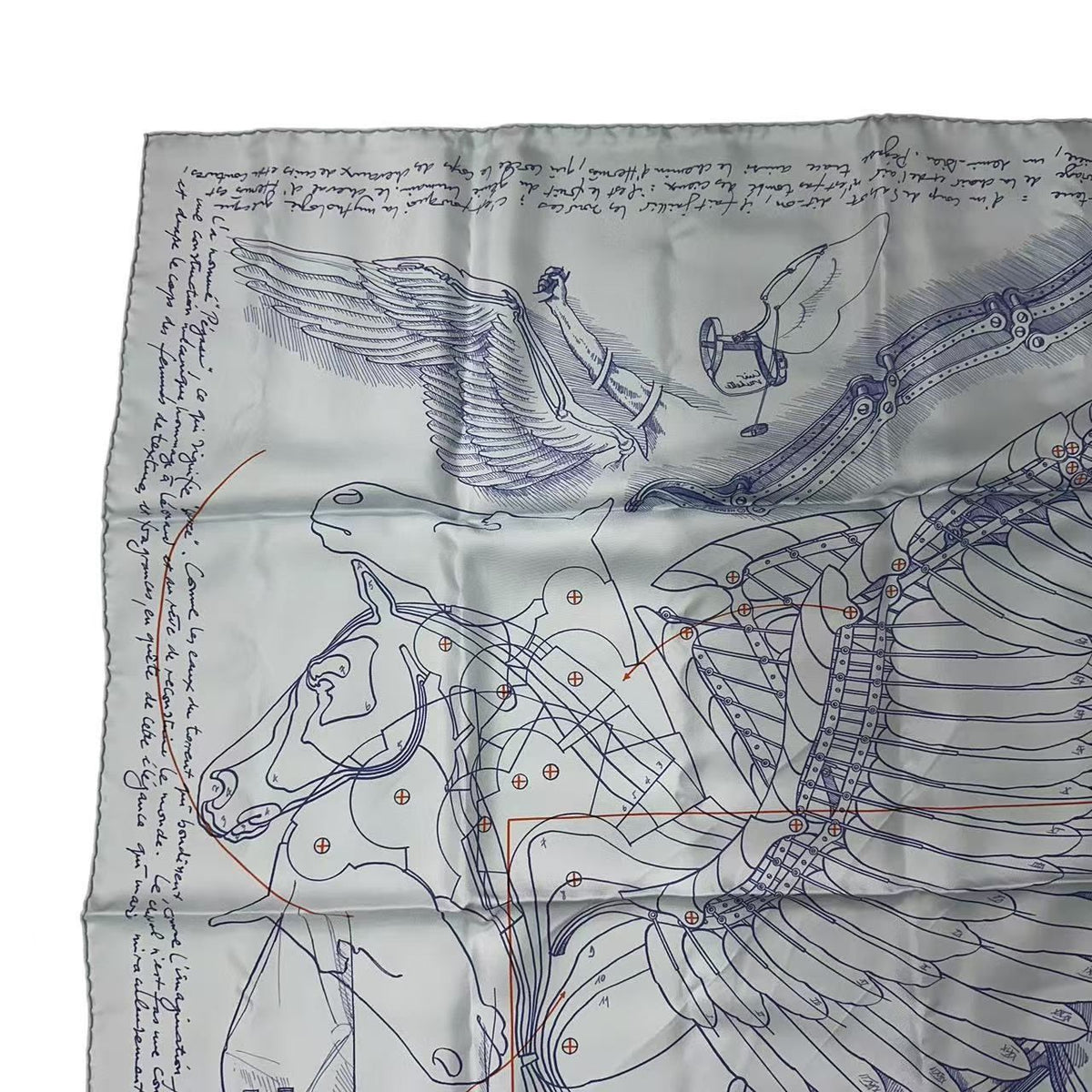 Hermes Carre 90 Scarf Jean Wash Pegasus Cut Blue — view 2