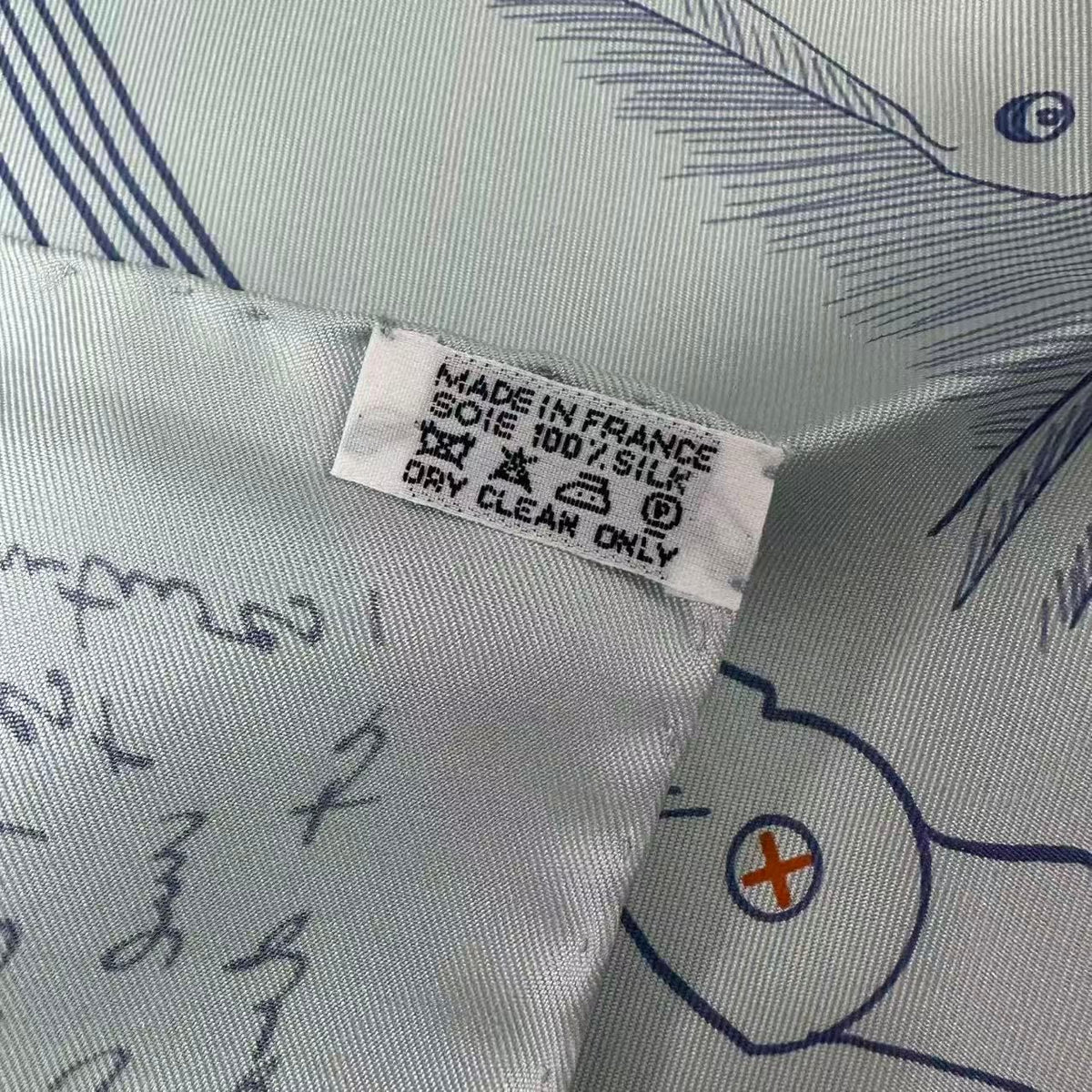 Hermes Carre 90 Scarf Jean Wash Pegasus Cut Blue — view 6