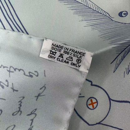 Hermes Carre 90 Scarf Jean Wash Pegasus Cut Blue — view 6