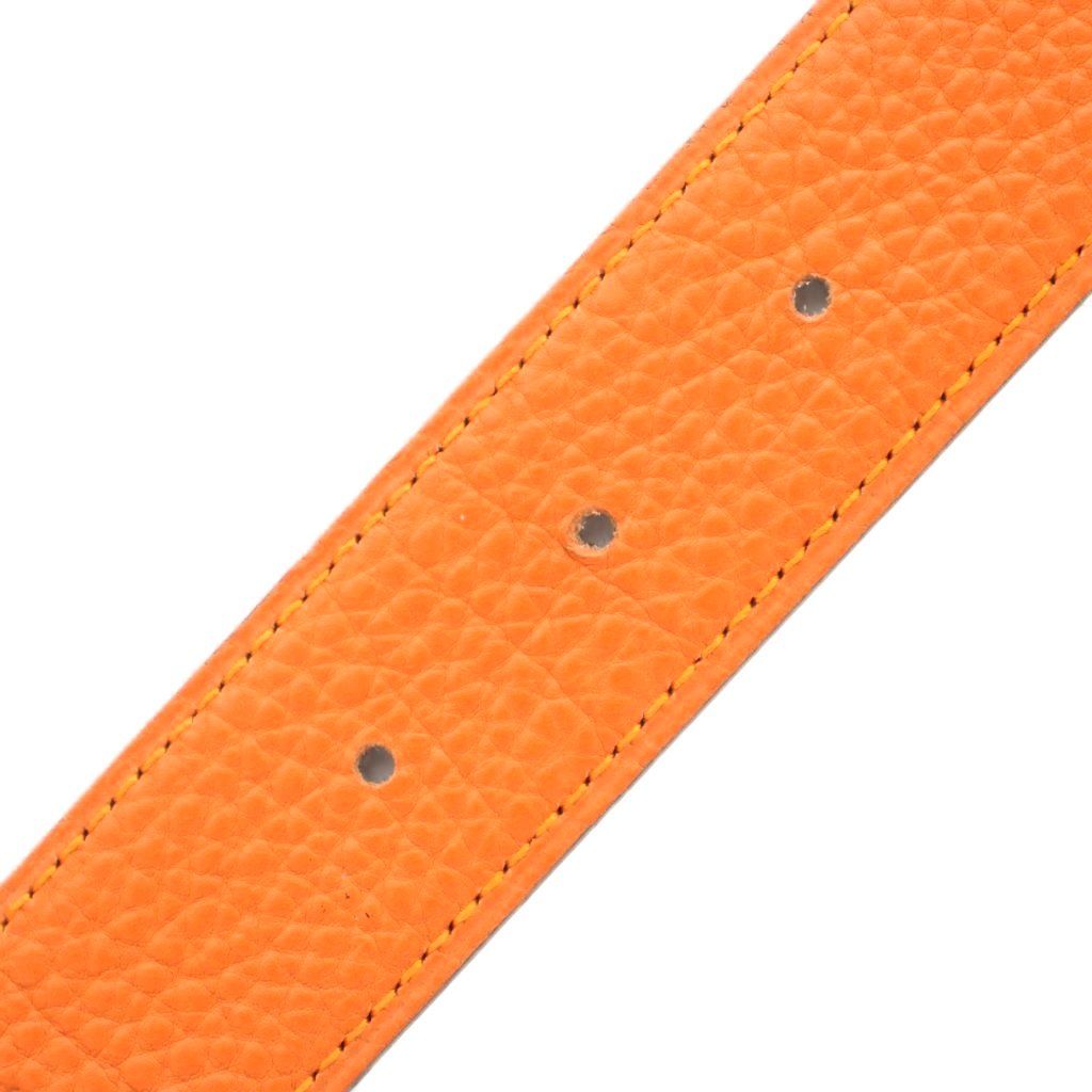 Hermes Constance Belt Reversible Leather 80 Black Orange — view 6