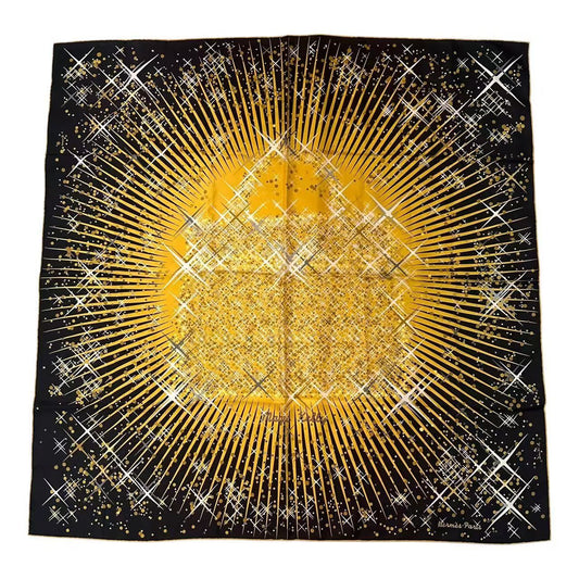 Hermes Carre 90 Scarf Silk Magic Kelly Black Yellow
