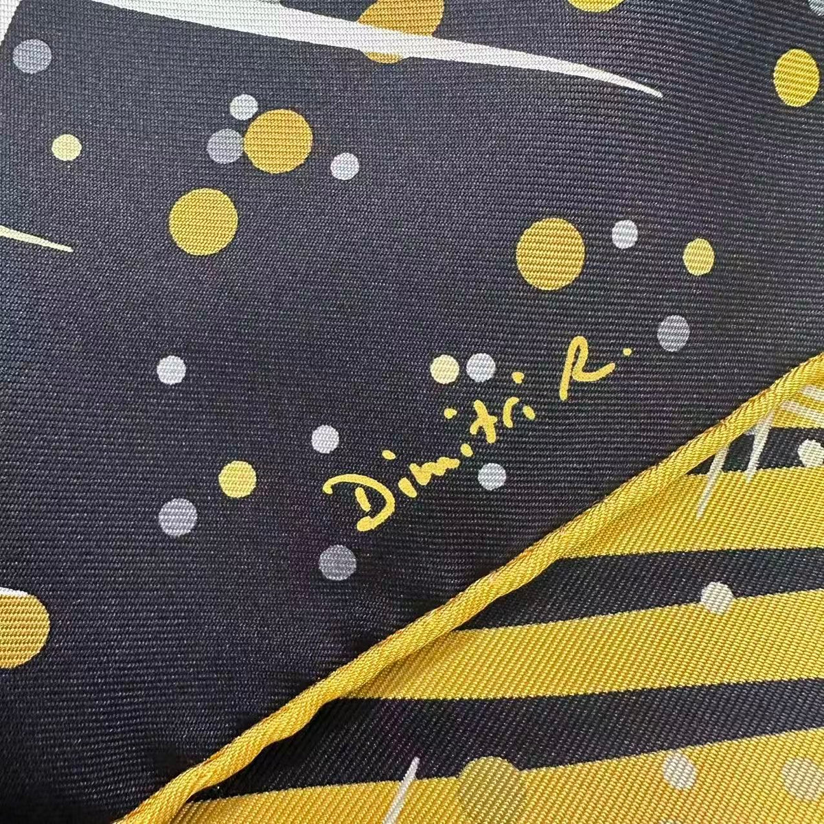 Hermes Carre 90 Scarf Silk Magic Kelly Black Yellow — view 6