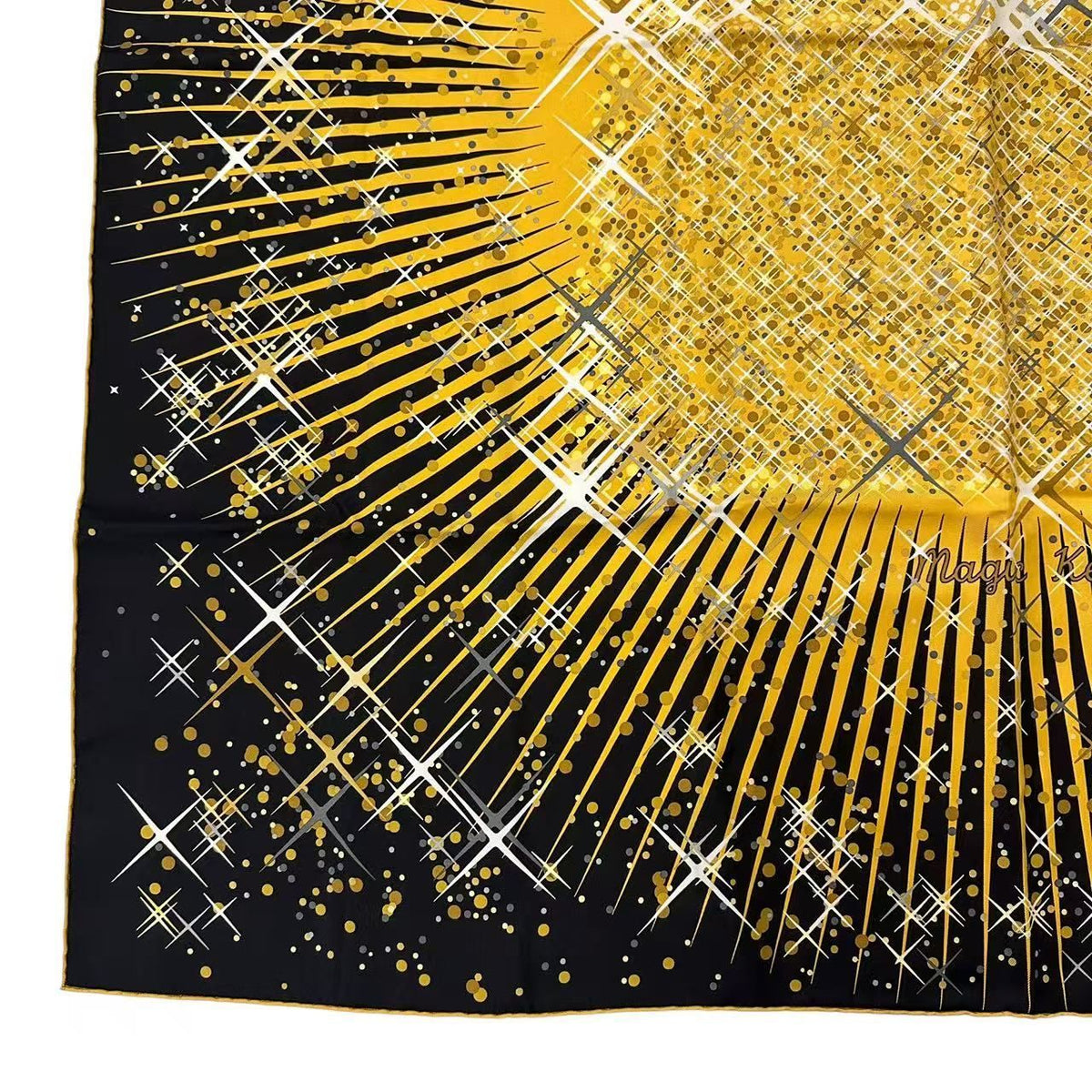 Hermes Carre 90 Scarf Silk Magic Kelly Black Yellow — view 4