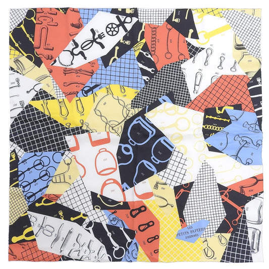 Hermes Carre 70 les Petit Papier'd'd Silk 100% Scarf Multi