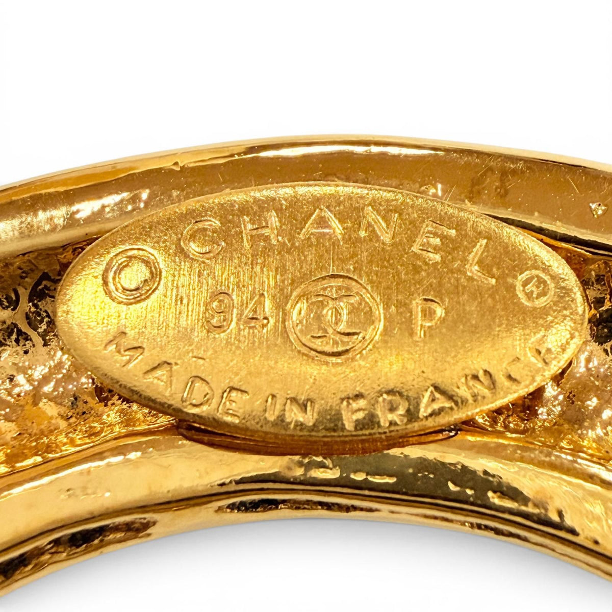 Chanel Vintage 94P CC Logo Circle Swing Brooch Gold French — view 6