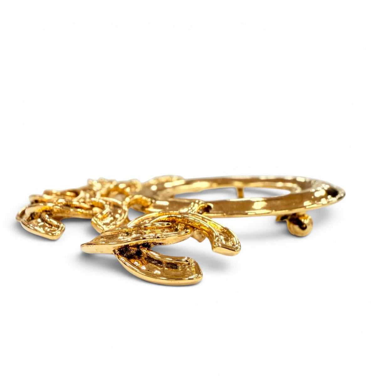 Chanel Vintage 94P CC Logo Circle Swing Brooch Gold French — view 4