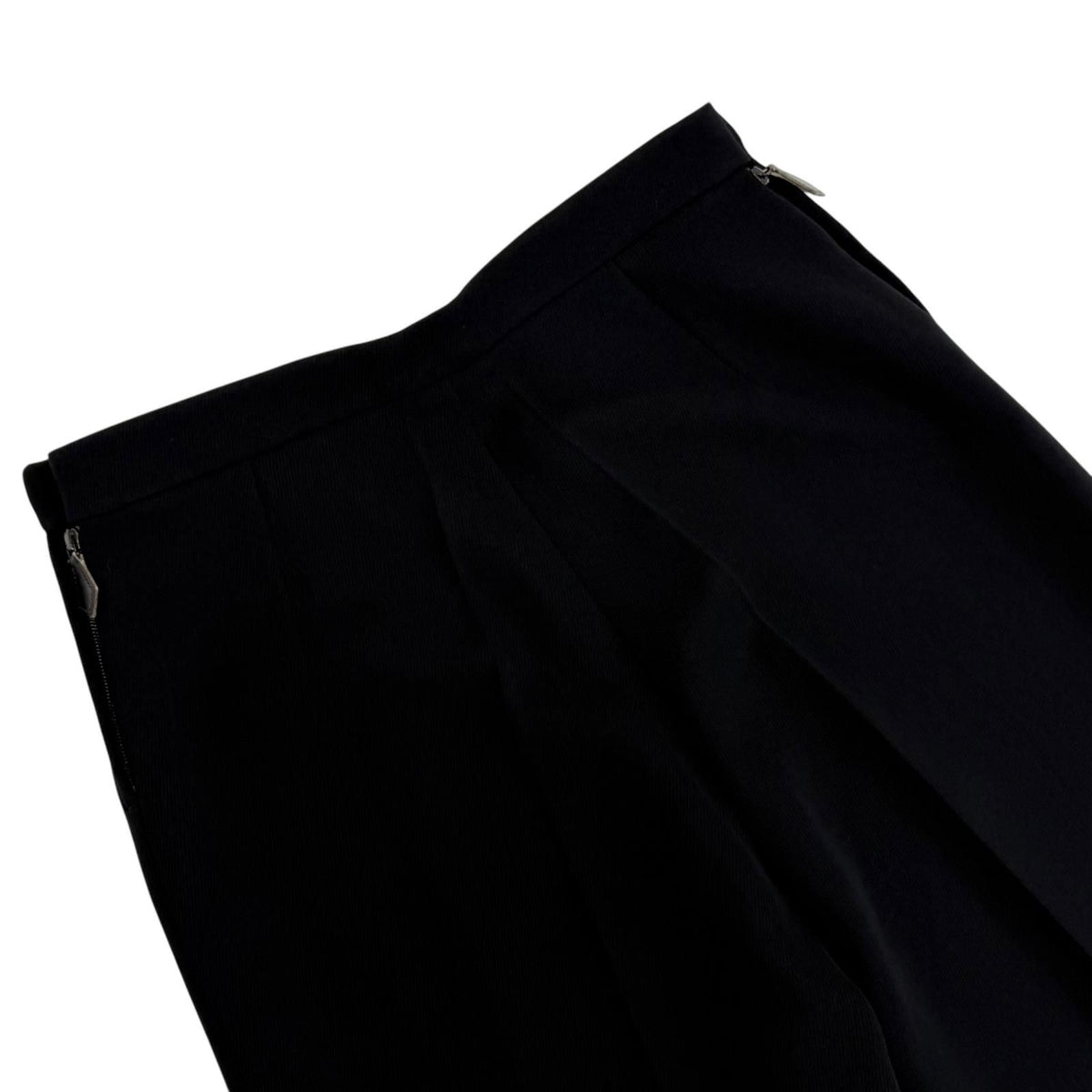 Hermes Vintage Wool Martin Margiela Era H Logo Button Center Crease Pants Black — view 5