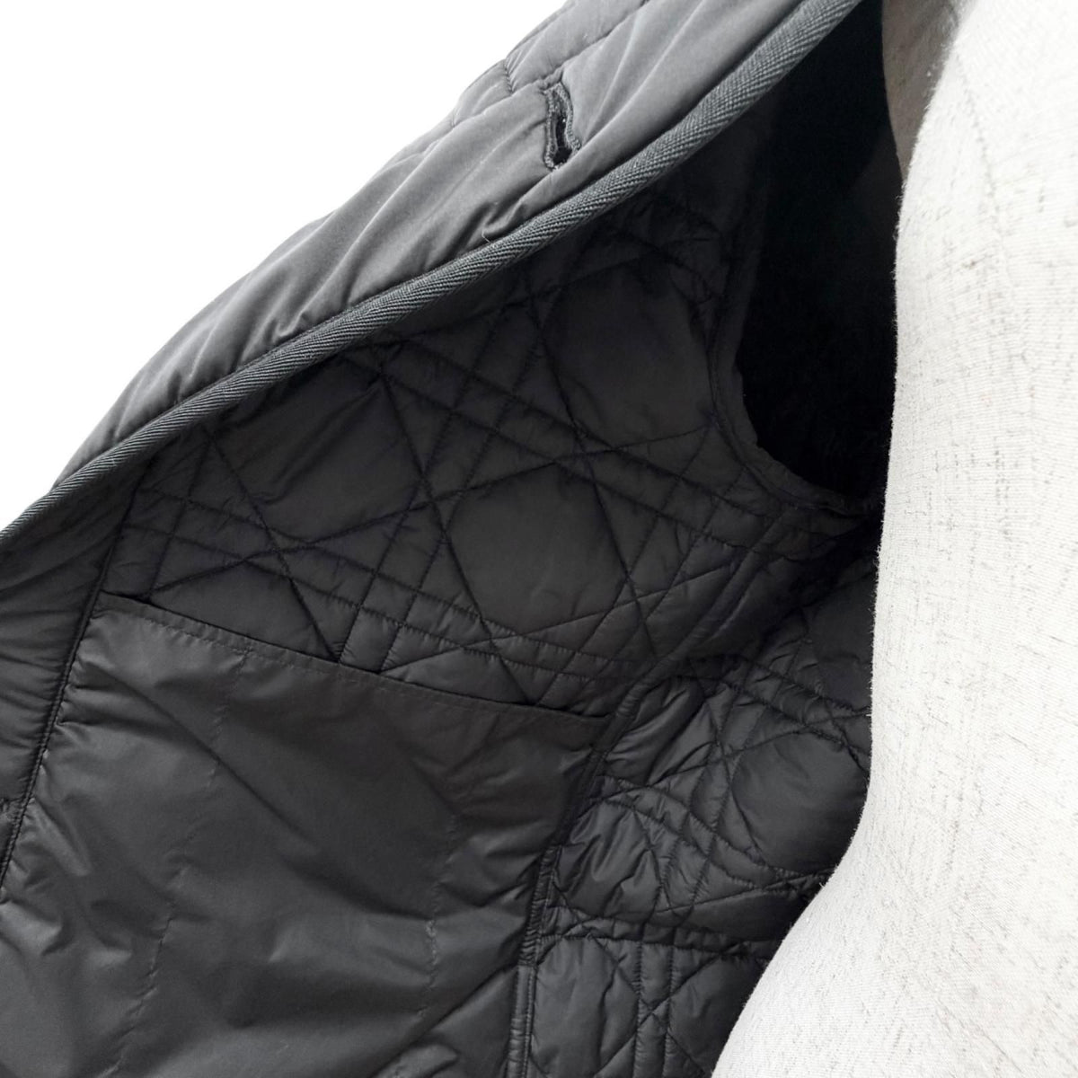 Dior Macro Cannage Collarless Quilted Jacket Black 38 — view 5