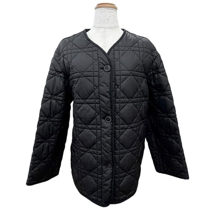 Dior Macro Cannage Collarless Quilted Jacket Black 38