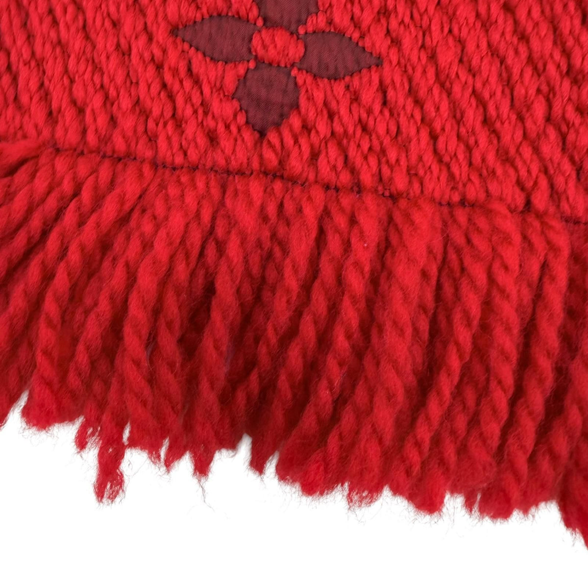 Louis Vuitton Logomania Scarf Wool Silk Ruby Monogram — view 5