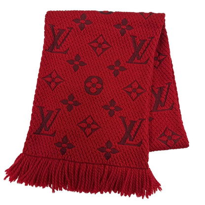 Louis Vuitton Logomania Scarf Wool Silk Ruby Monogram