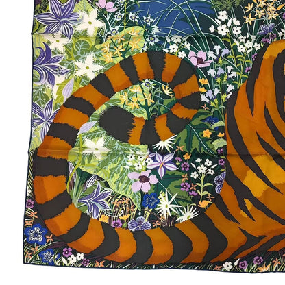 Hermes Carre 90 Scarf Silk Tygertyger Tiger Multicolor — view 4