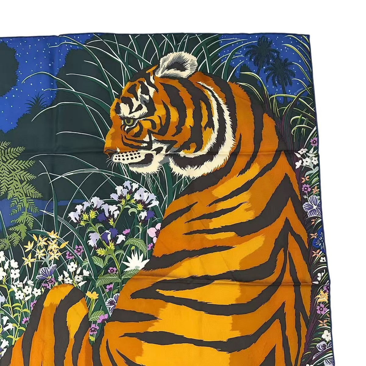 Hermes Carre 90 Scarf Silk Tygertyger Tiger Multicolor — view 3