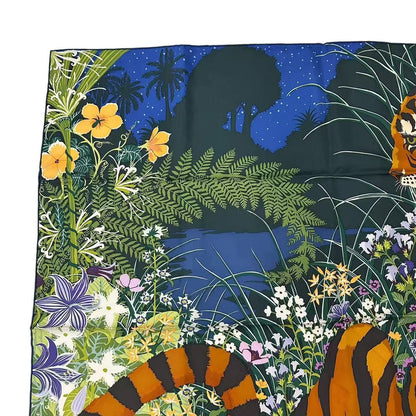 Hermes Carre 90 Scarf Silk Tygertyger Tiger Multicolor — view 2