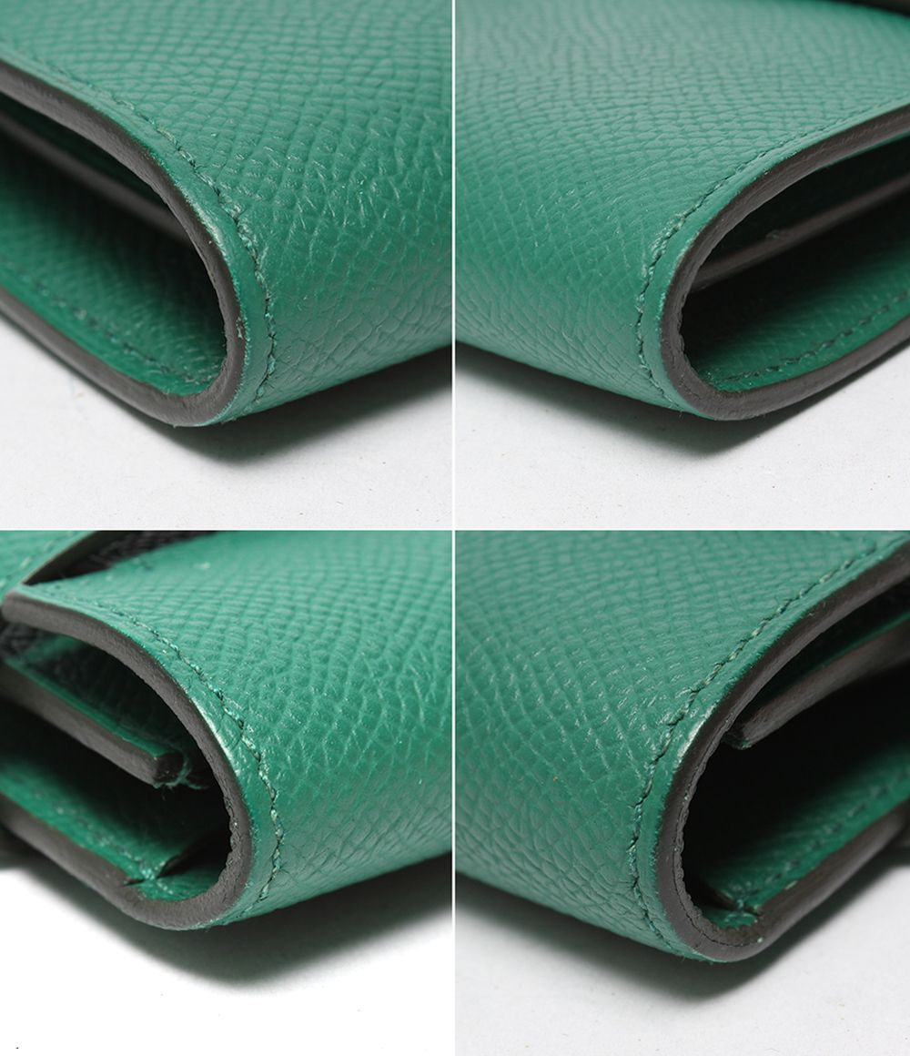 Hermes Wallet Silver Veau Epsom Vert Jade Kelly Long — view 5