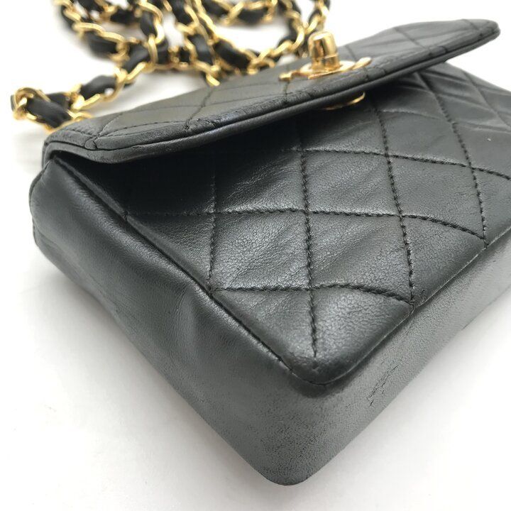 Chanel CC Logo Mini Quilted Turnlock Chain Shoulder Bag Moss Green — view 6