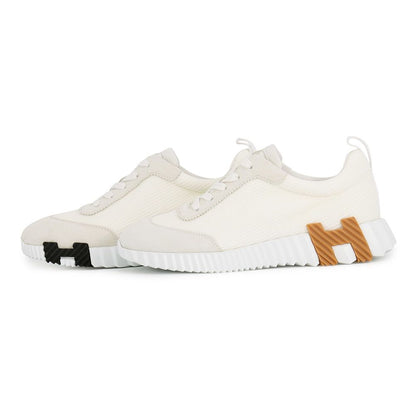 Hermes Sneakers Bounding Mesh Velour Shoes White — view 2