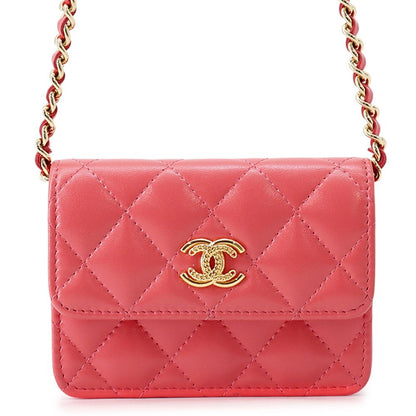 Chanel Chain Shoulder Bag CC Logo Quilted Calfskin