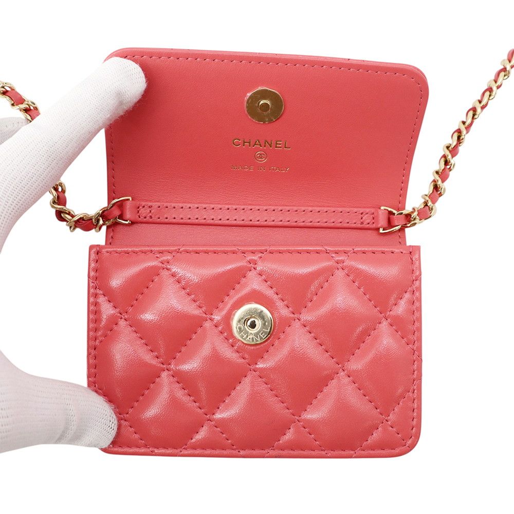 Chanel Chain Shoulder Bag CC Logo Quilted Calfskin — view 5