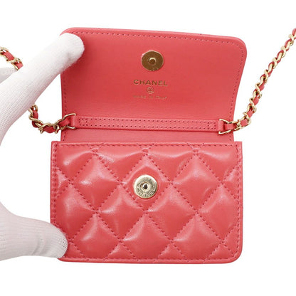 Chanel Chain Shoulder Bag CC Logo Quilted Calfskin — view 5