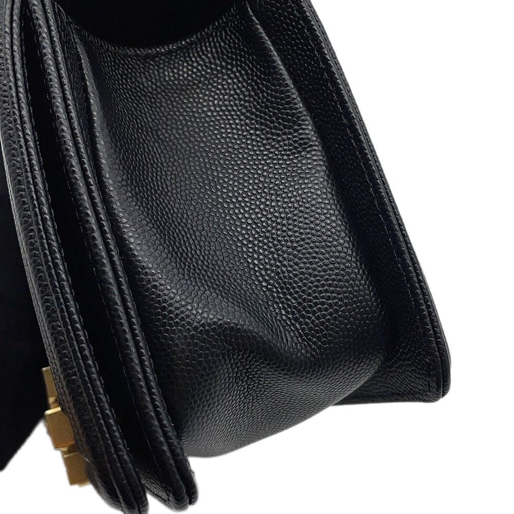 Chanel Chain Shoulder Bag Boy Small Quilted CC Logo Black — view 8