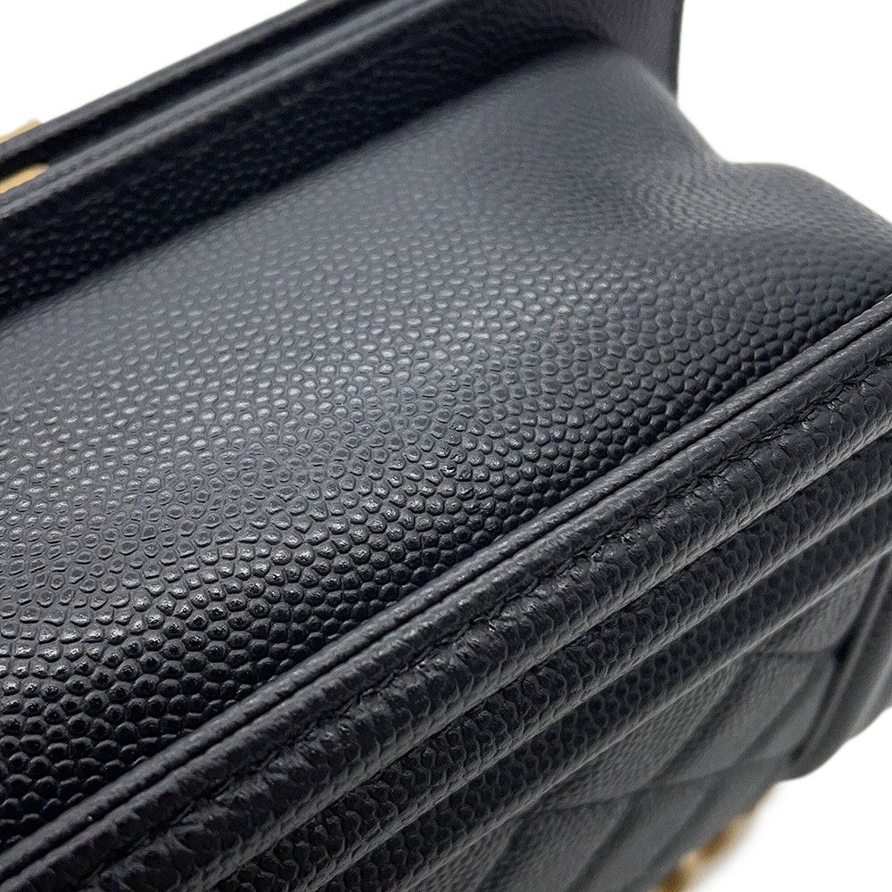 Chanel Chain Shoulder Bag Boy Small Quilted CC Logo Black — view 7