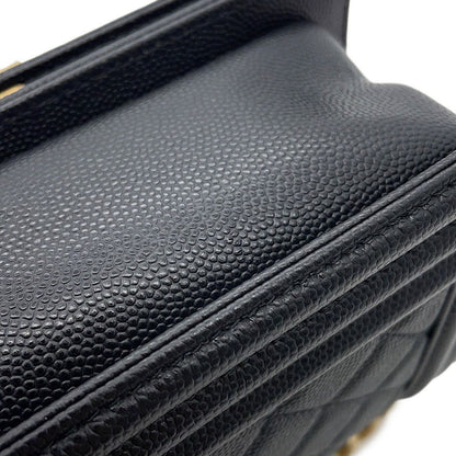 Chanel Chain Shoulder Bag Boy Small Quilted CC Logo Black — view 7