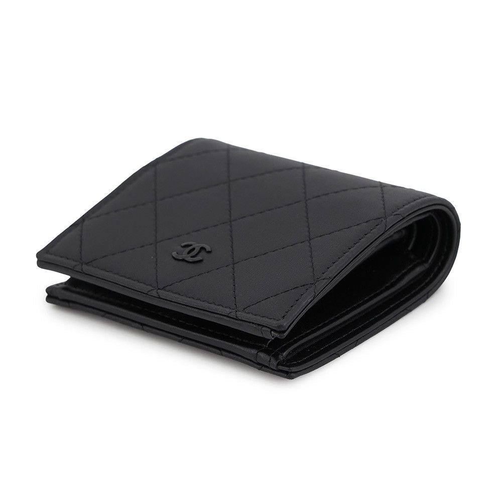 Chanel Bifold Wallet CC Logo Quilted Classic Small Leather Black — view 2