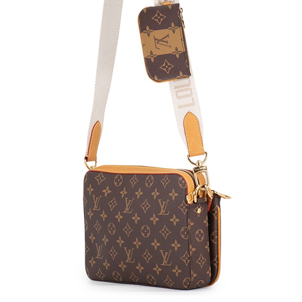 Louis Vuitton Shoulder Bag Monogram Striped LV Squared Trio Messenger NIGO — view 2