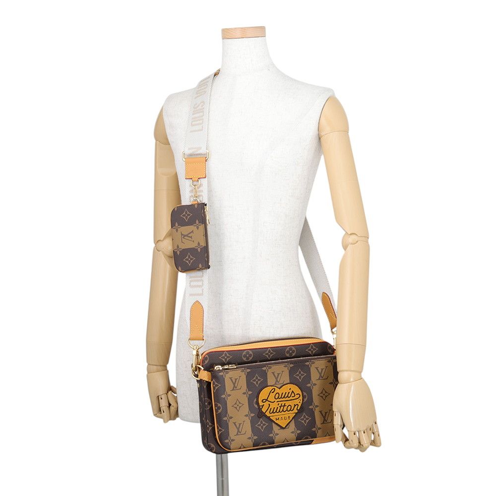 Louis Vuitton Shoulder Bag Monogram Striped LV Squared Trio Messenger NIGO — view 4