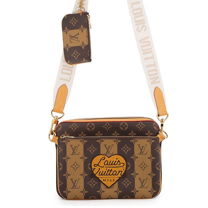 Louis Vuitton Shoulder Bag Monogram Striped LV Squared Trio Messenger NIGO