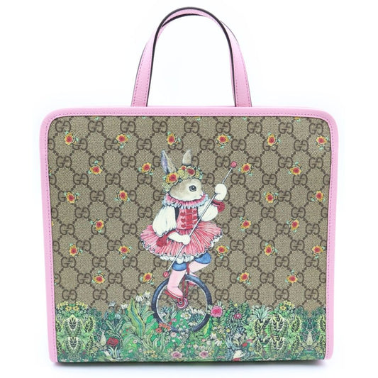 Gucci GG Supreme Yuko Higuchi Children's 2-Way Shoulder Bag Beige Pink Leather