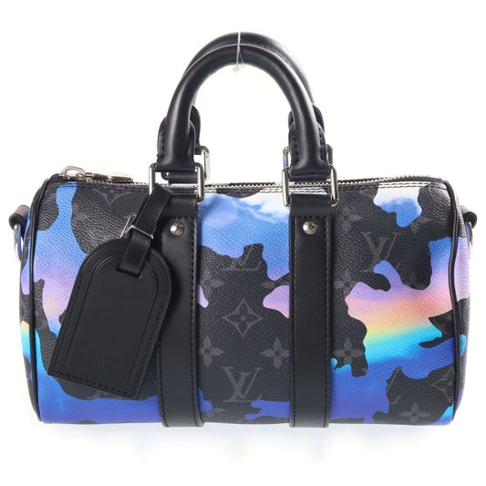 Louis Vuitton Monogram Eclipse Keepall Bandouliere 25 2-Way Shoulder Bag Black