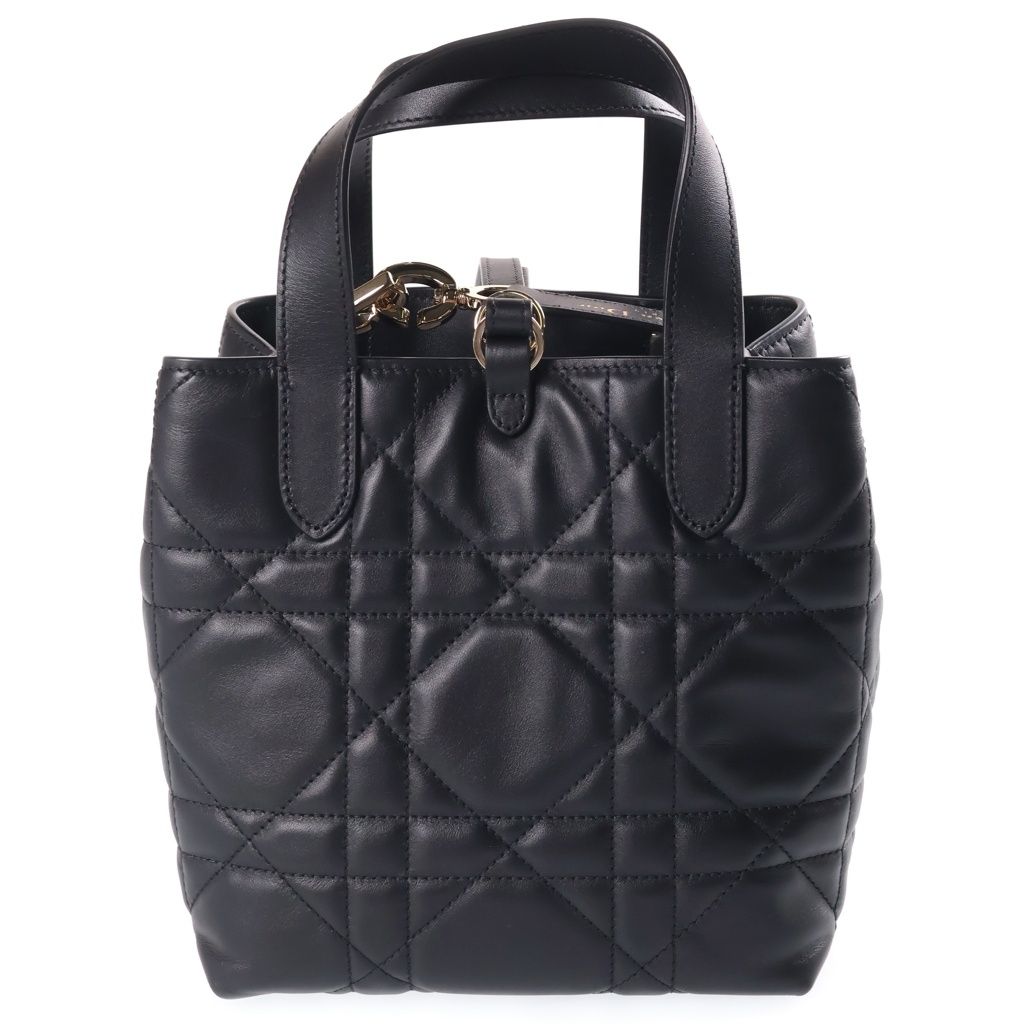 Dior Macro Cannage Toujours Leather 2-Way Handbag Black — view 2