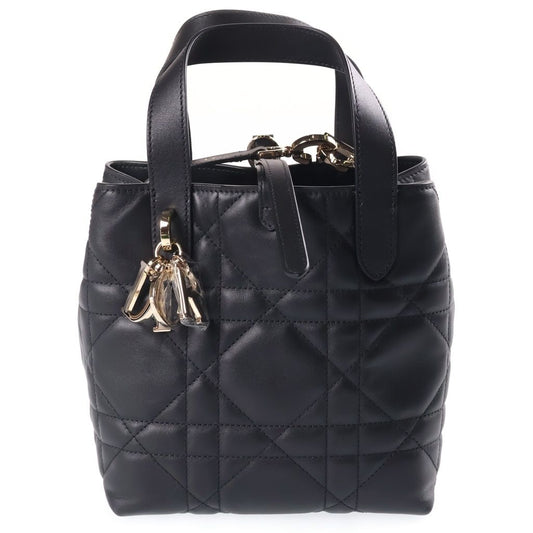 Dior Macro Cannage Toujours Leather 2-Way Handbag Black