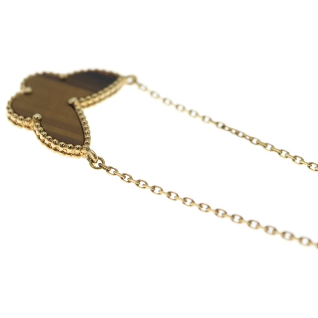 Van Cleef & Arpels Lucky Alhambra Papillon Tiger's Eye Pendant Chain — view 6