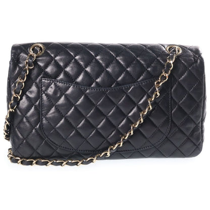 Chanel Quilted 25 Valentine Heart Charm Chain Shoulder Bag Black Lambskin Gold — view 2