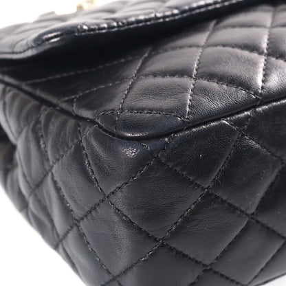 Chanel Quilted 25 Valentine Heart Charm Chain Shoulder Bag Black Lambskin Gold — view 5